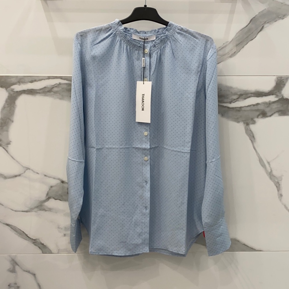 BRAND NEW WITH TAGS: Thakoon Silk smocked neck blouse size M, never before worn!